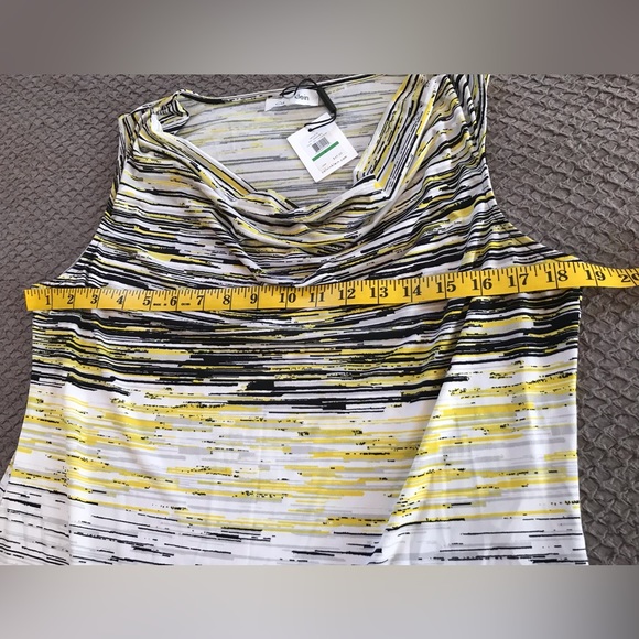 Calvin Klein black, white, grey and yellow sleeveless top NWT - Picture 8 of 9